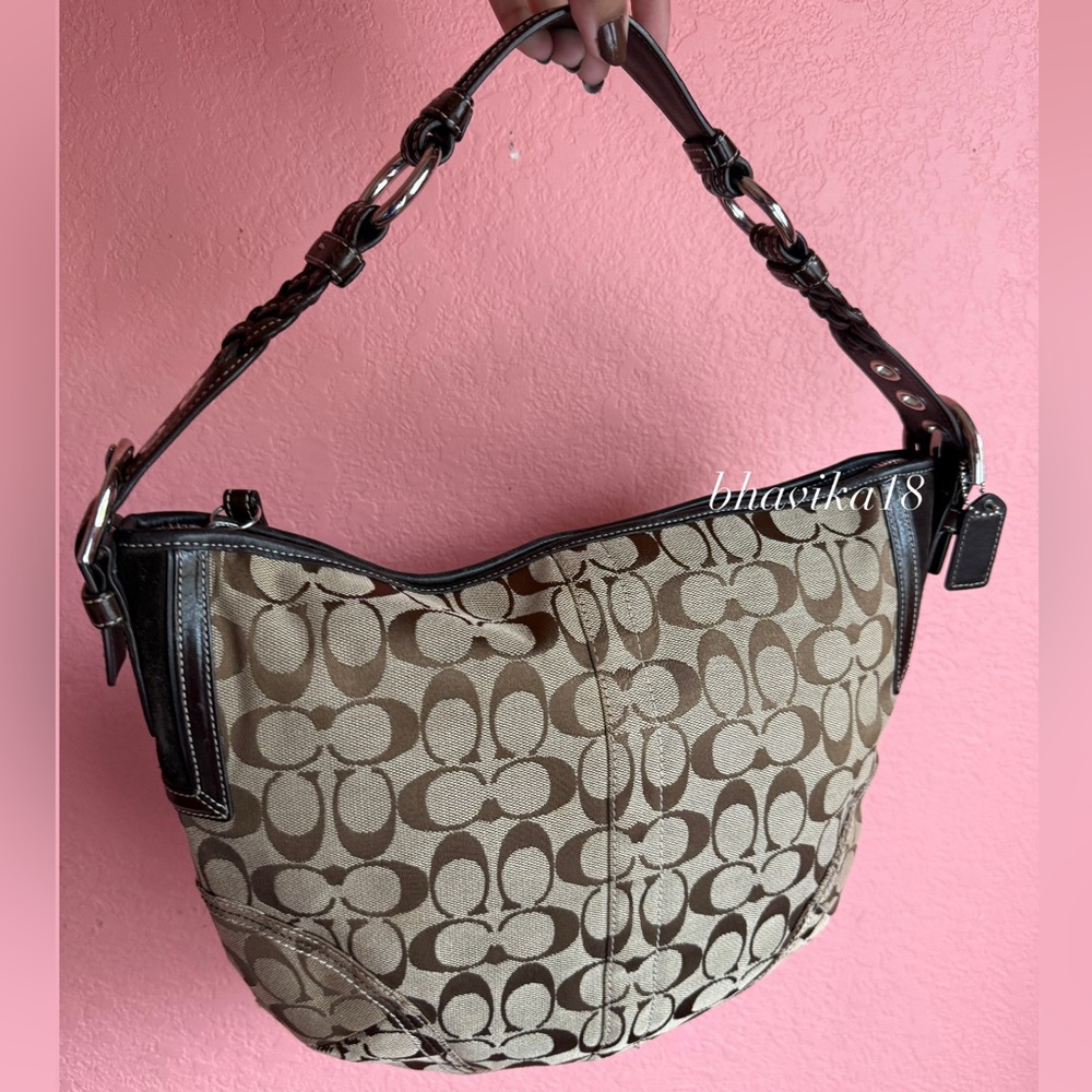 brown coach xl soho shoulder bag